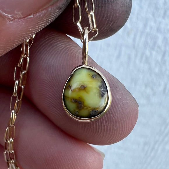 Palomino Turquoise + 14k Gold Pendant