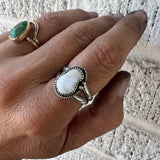 White Buffalo + Sterling Silver Ring • Size 8