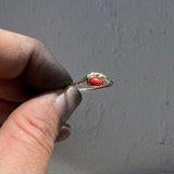 Coral + 14k Gold Ring • Size 6.5