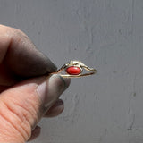 Coral + 14k Gold Ring • Size 6.5
