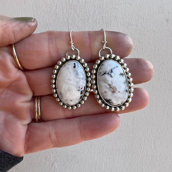 White Buffalo + Sterling Silver Earrings